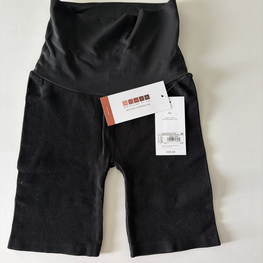 Isabel Maternity Ingrid & Isabel Seamless Ribbed Maternity Bike Shorts Black XS